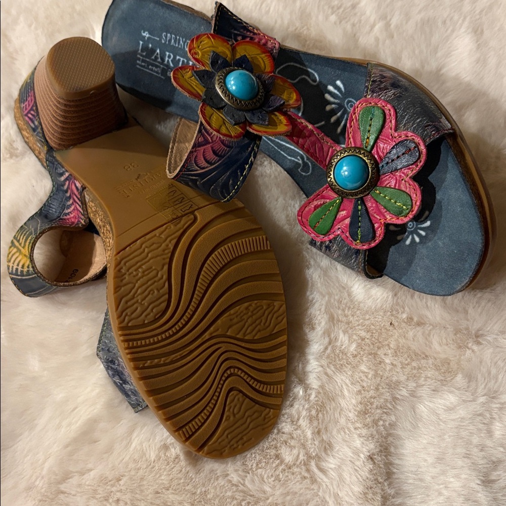 L’Artiste Sandals Size 7.5 Bari Slide - Picture 4 of 9